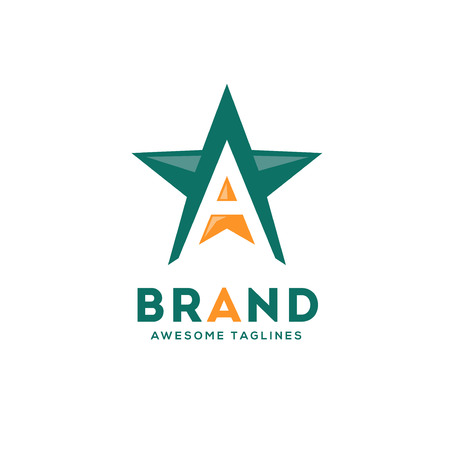 creative star with initial letter A logo concept elementのイラスト素材