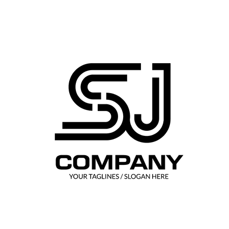 creative initial letter SJ logo design monogram logo elementsのイラスト素材