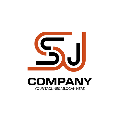 creative initial letter SJ logo design monogram logo elementsのイラスト素材