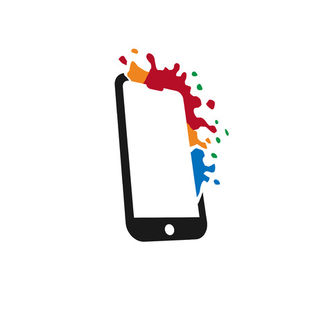 creative colorful smartphone logo design conceptのイラスト素材