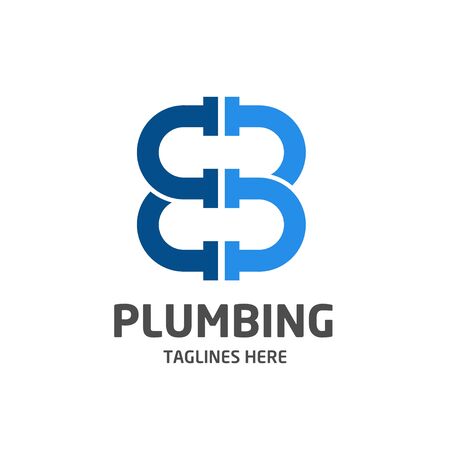 Letter B, EB, plumbing company logo vector conceptのイラスト素材
