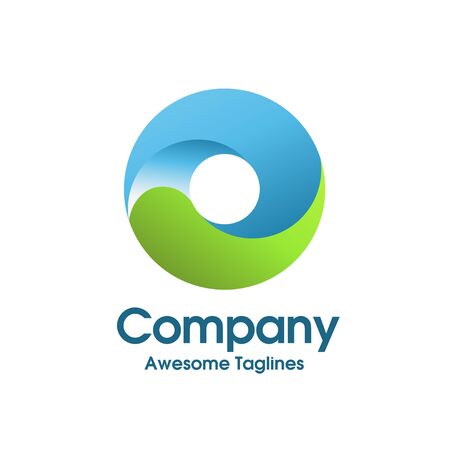 creative simple circle innovation color logo conceptのイラスト素材