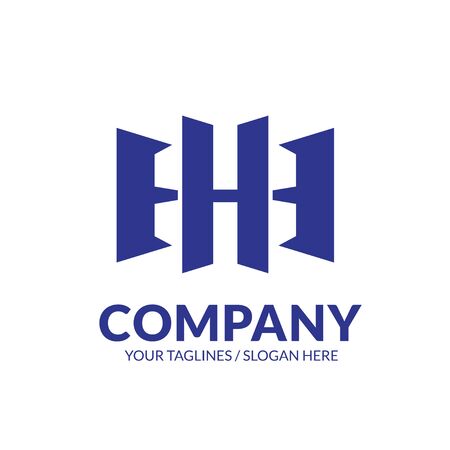 Logo initial Letter H Construction, Concept Logo Letter H and Icon Buildingのイラスト素材