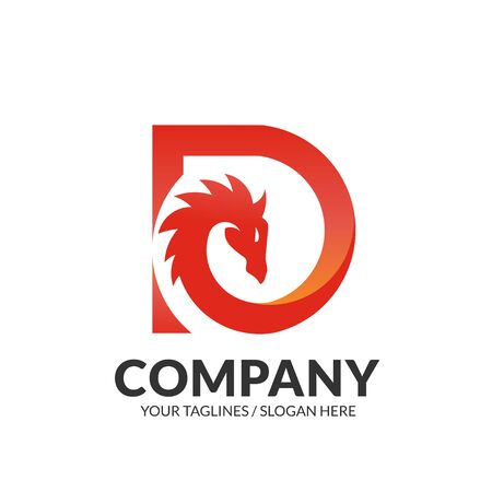 creative dragon with initial letter d logo conceptのイラスト素材