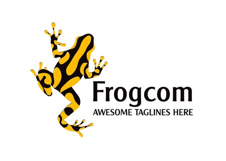 abstract simple frog color vector illustration logo concept