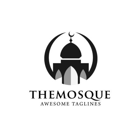 simple minimalist mosque building logo vector simple luxury icon illustration designのイラスト素材