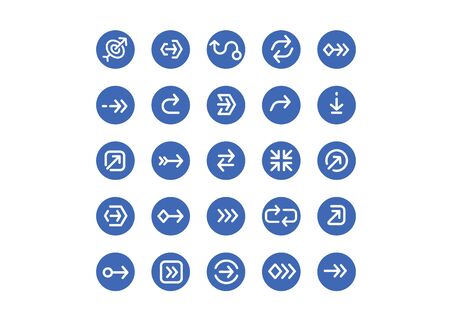 arrows collection for mobile apps, ui and web design, arrowheads isolated vector set. Digital cursors icons.のイラスト素材