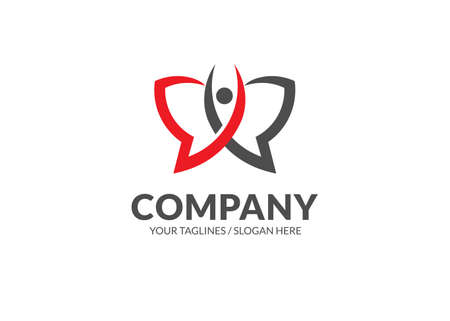 beautiful yoga Inspiration from butterfly logo design, butterfly Template Vector Illustrationのイラスト素材