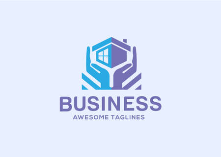 geometric Home Care logo designs vector, Building Care logo templateのイラスト素材