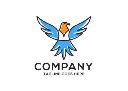 abstract Eagle Lines color vector Logo illustrationのイラスト素材