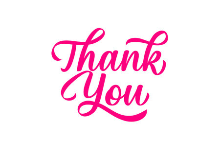 thank you hand drawn calligraphy and brush pen letteringのイラスト素材