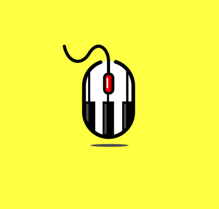 mouse and piano online music vector logo conceptのイラスト素材