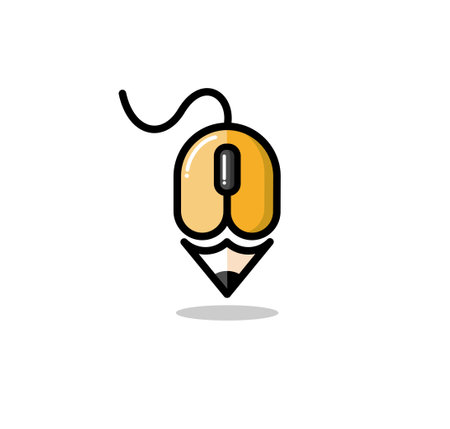 mouse and pencil Graphic Design icon. Simple element from design technology collection,online art vectorのイラスト素材