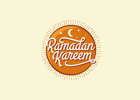 Ramadan Kareem circle hand lettering Background Vector,Ramadan Kareem Vector Design For Greeting Cards And Poster. Greeting Card, Ramadan Background Illustration.のイラスト素材