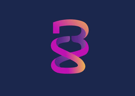 colorful initial letter SB or BS logo vector template strong and memorable design illustrationのイラスト素材