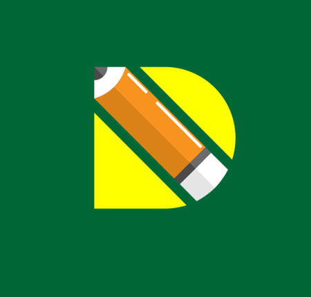 unique bold and memorable letter d pencil for design companyのイラスト素材