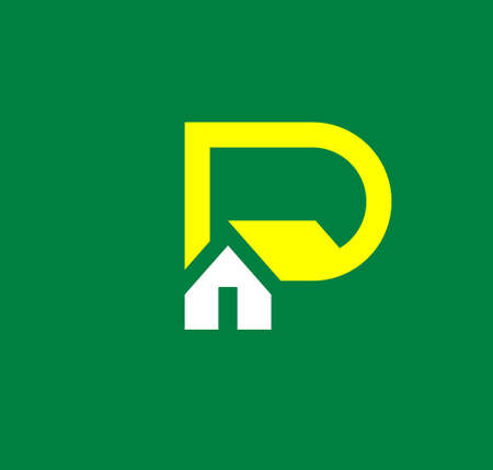 letter P House Real Estate Design, bold memorable modern design for corporate company brandingのイラスト素材
