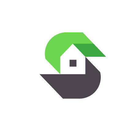 creative initial letter s house logo vector illustration, Real Estate Logo Vectorのイラスト素材