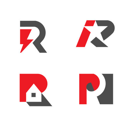 Set of letter r  design collection for company branding.   Can be used for icon, brand, identity, conceptのイラスト素材