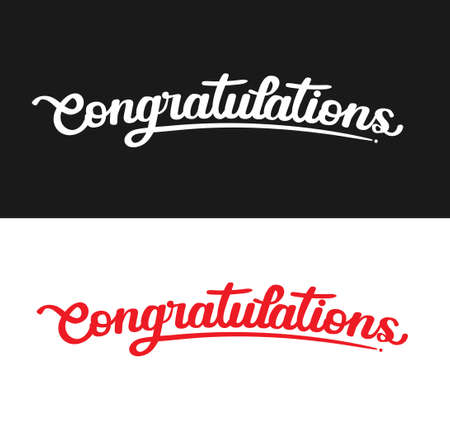 Congratulations Hand lettering vector illustrationのイラスト素材