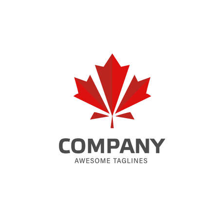 maple leaf geometric shape vector , canada flag geometric vector conceptのイラスト素材