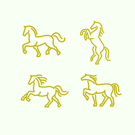 simple Outline horse logo vector illustrationのイラスト素材