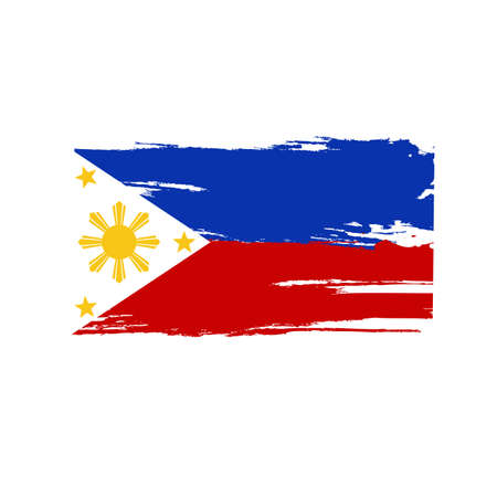 Philippines flag brush grunge background. Vector illustrationのイラスト素材