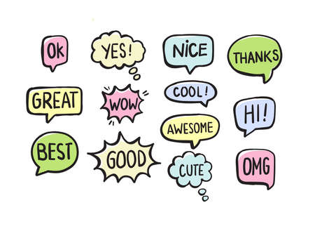 Set of comic speech bubbles. Chat, communication concept. Vectorのイラスト素材