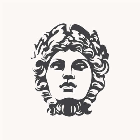 Hand drawn antique Greek and roman god Apollo vectorのイラスト素材