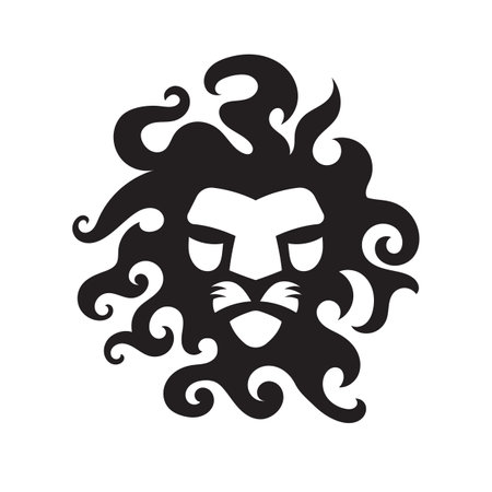 Lion Head Logo Design illustrationのイラスト素材