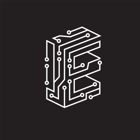 initial Letter E Technology symbol vector illustrationのイラスト素材