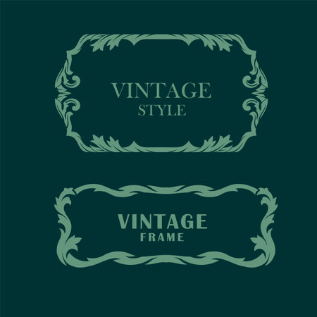 Luxury frame Art nouveau style vintage floral ornament illustration vectorのイラスト素材