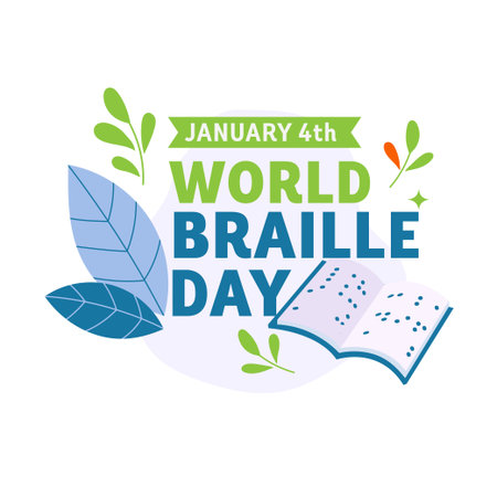 World Braille Day Vector Illustration on 4th of January, vector templateのイラスト素材