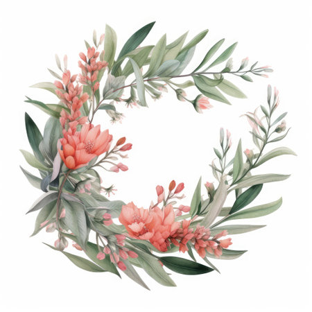 Beautiful vector watercolor bouquet with flowers. Illustration.の素材