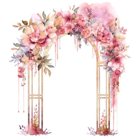 Beautiful vector watercolor bouquet with flowers. Illustration.の素材