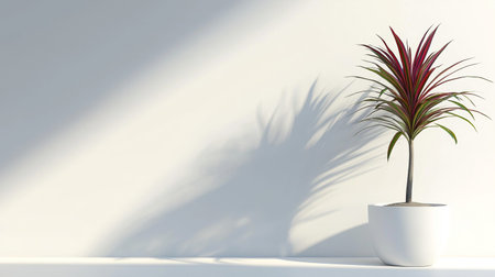 3d render of a houseplant in a white pot on a white backgroundの素材