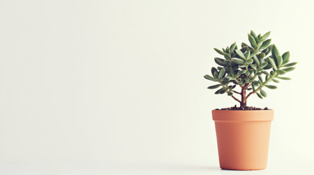 Small tree in a pot on a white background with copy space.の素材