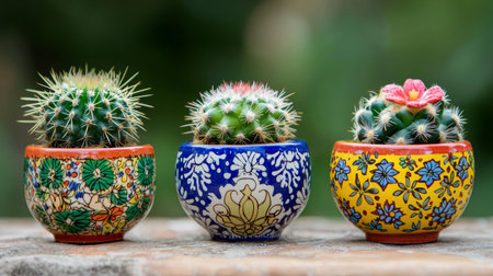 Cactus in the pot on the wooden table with nature background.の素材