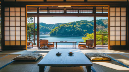 Japanese-style living room in the south of the island of Honshuの素材