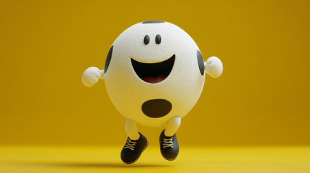 This vibrant 3D cartoon character features a joyful expression, lively pose, and striking design. Perfect for projects focused on fun, happiness, and creativity.の素材