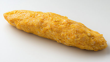 A beautifully presented omelette showcasing a vibrant yellow color, perfect for culinary photography or as a delicious breakfast option for food enthusiasts.の素材