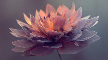 This stunning image portrays an ethereal flower with delicate petals in soft colors, creating a tranquil and artistic atmosphere, perfect for various design projects.の素材