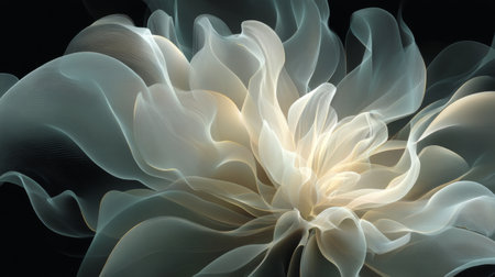 A mesmerizing abstract flower design featuring soft gradients and gentle layers. This artwork evokes a sense of tranquility and beauty, perfect for various creative projects.の素材