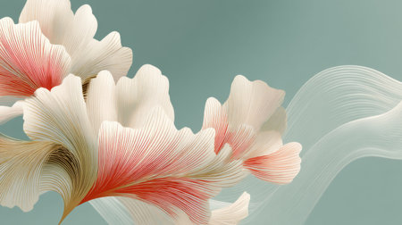 Discover an elegant abstract floral design featuring soft colors and flowing lines. This serene composition adds a modern touch to any creative project.の素材