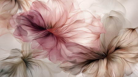 This stunning floral abstract artwork features soft flowing colors and delicate textures. Perfect for adding an elegant touch to any space, it inspires calm and beauty.の素材