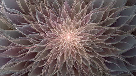 This abstract floral pattern features soft colors and delicate petal shapes, creating a serene and elegant visual. Ideal for backgrounds, wallpapers, and artistic designs.の素材