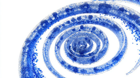 This captivating abstract spiral design features a blue watercolor effect on a clean white background, perfect for various artistic and creative projects.の素材