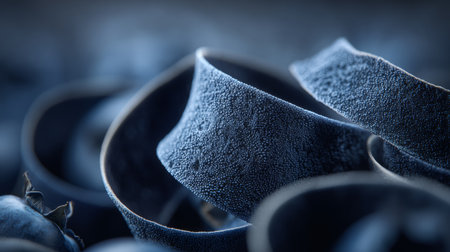 Stunning close-up of blueberry skin textures, showcasing intricate patterns and rich blue hues. Perfect for food-related themes and culinary visuals.の素材