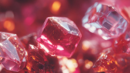 This captivating close-up showcases vibrant crystals with shimmering facets, perfect for artistic projects and creative designs that celebrate natural beauty.の素材