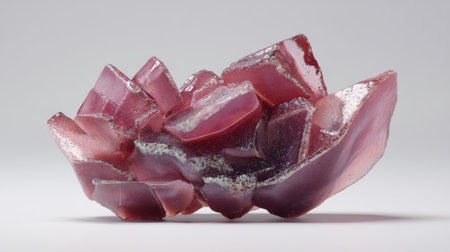 A stunning pink crystal cluster displaying unique formations and intricate textures. Perfect for illustrating natural beauty and geological elegance in various designs.の素材